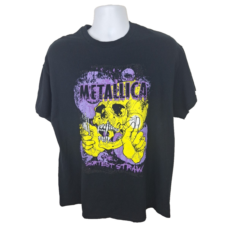 Metallica Shortest Straw Skull Black T-Shirt Size XL